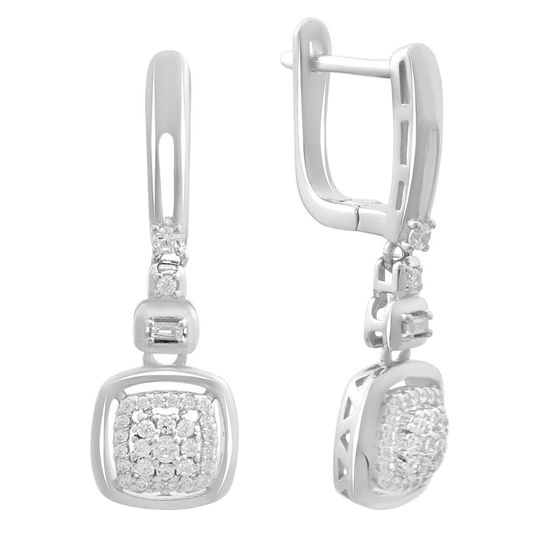 Silver Earrings with Fianites
