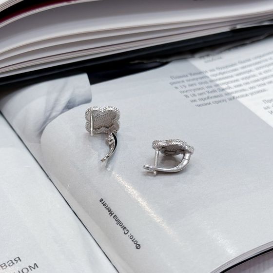 Silver earrings without stones