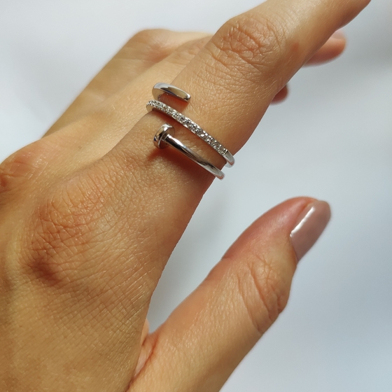 Silver Ring with Fianites