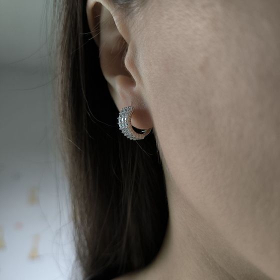 Silver Earrings with Fianites