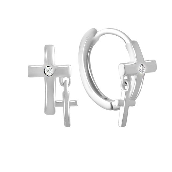 Silver Earrings with Fianites