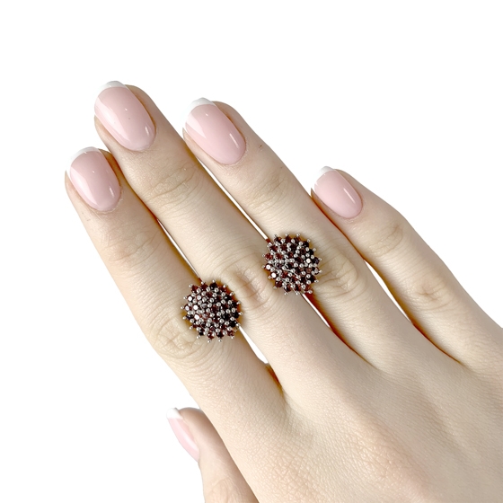 Silver earrings with garnet 2.882ct