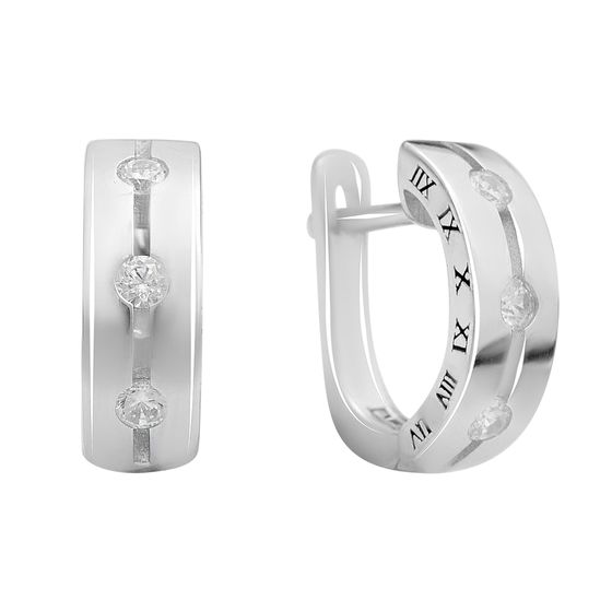Silver Earrings with Fianites