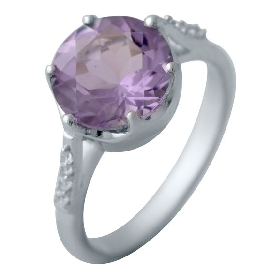 Срібна каблучка з аметистом 3.372ct
