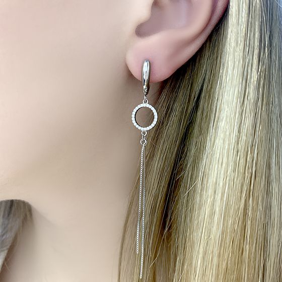 Silver Earrings with Fianites