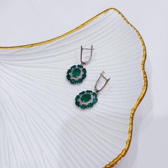 Срібні сережки з агатом 5.882ct