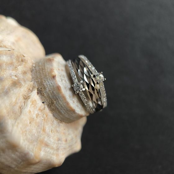 Silver Ring with Fianites