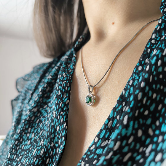 Срібна підвіска з смарагдом nano 0.9ct