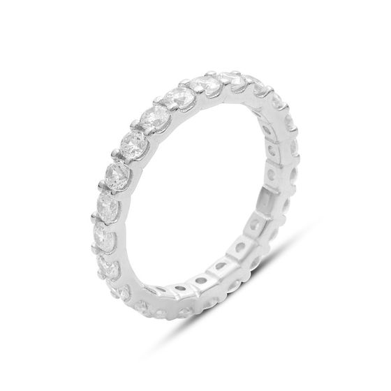 Silver ring with cubic zirconia