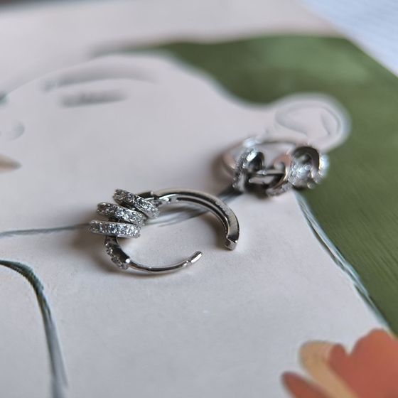 Silver Earrings with Fianites