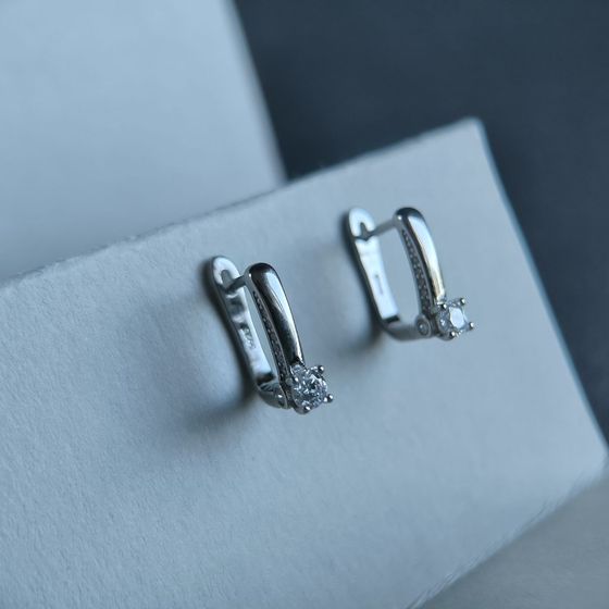 Silver Earrings with Fianites
