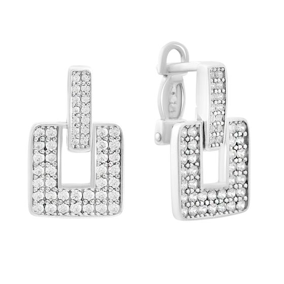 Silver earrings with cubic zirconia