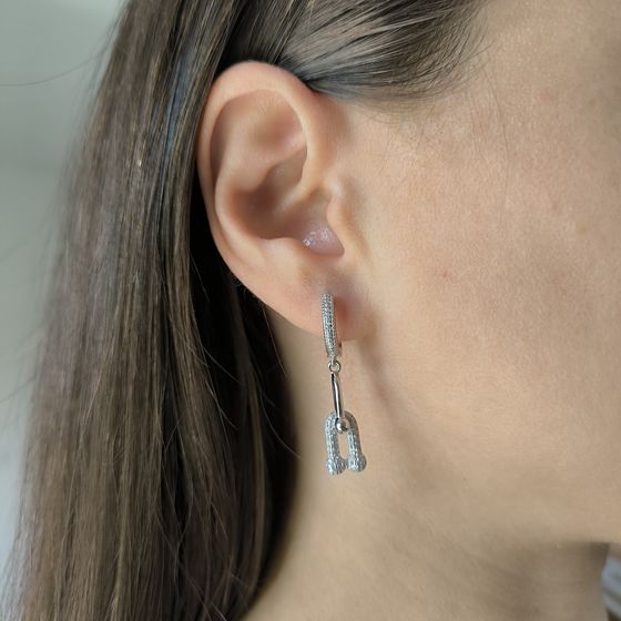 Silver Earrings with Fianites