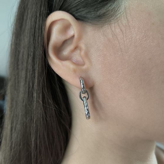 Silver Earrings with Fianites