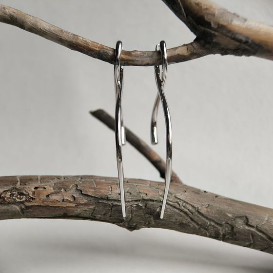 Silver earrings without stones