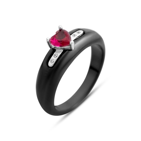 Silver ring with ceramics