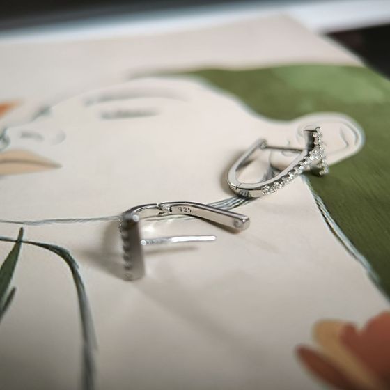 Silver Earrings with Fianites