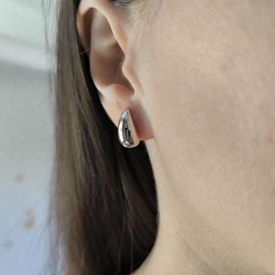 Silver earrings without stones