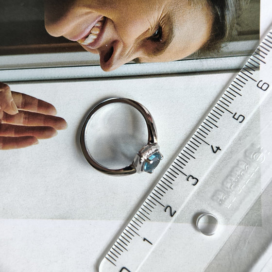 Silver ring with a 0.844-carat London Blue topaz and cubic zirconia