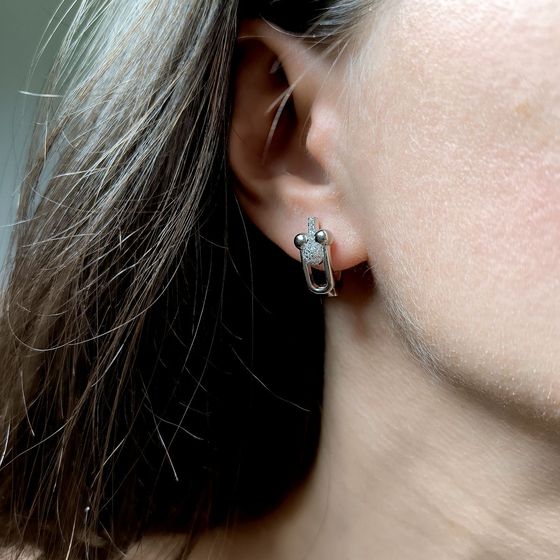 Silver Earrings with Fianites