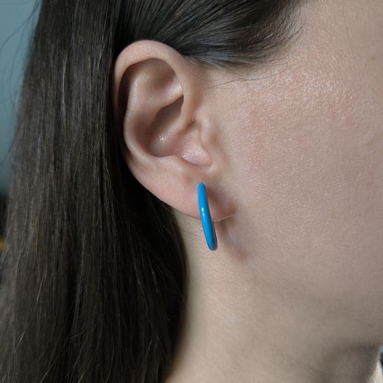 Silver earrings with phianites, semallu