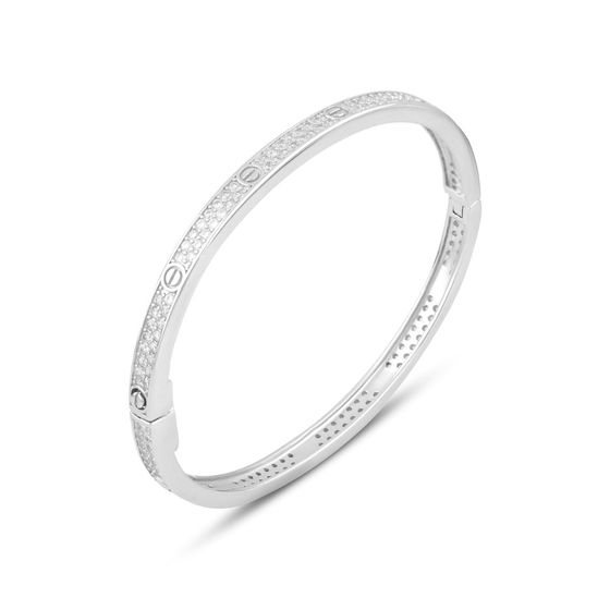 Silver bracelet with phianites