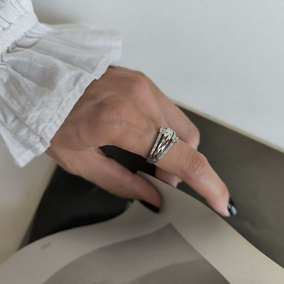 Silver Ring with Fianites