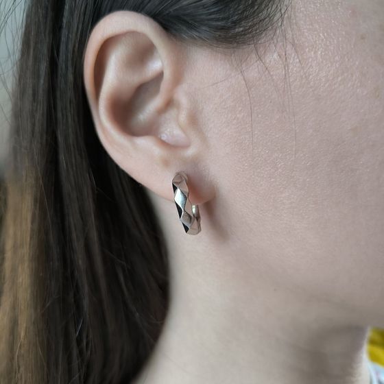 Silver earrings without stones