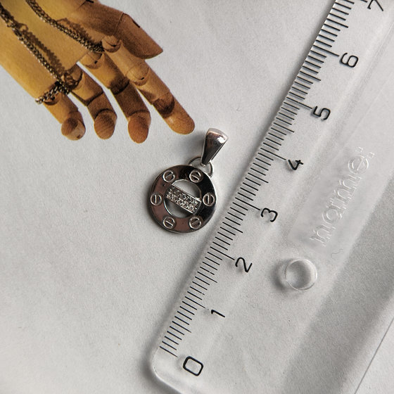 Срібна підвіска з фіанітами 0.1ct