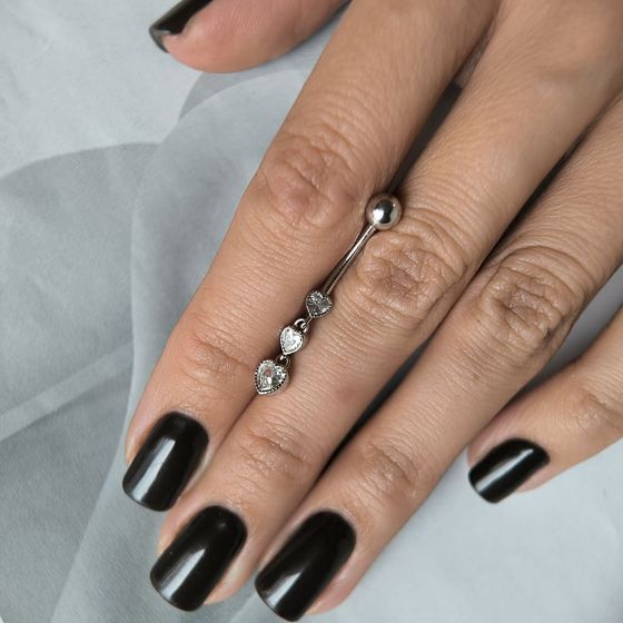 Silver piercing with phianites