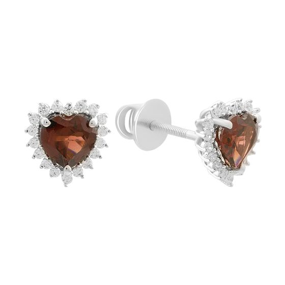 Срібні сережки з гранатом 2,292 карата