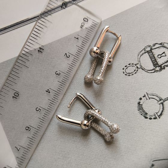 Silver Earrings with Fianites