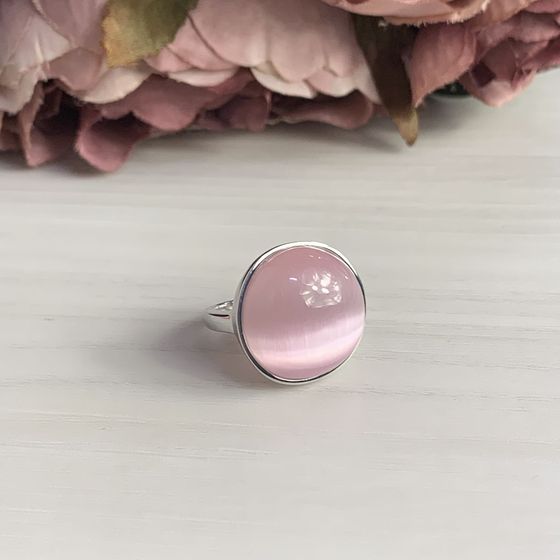 18.469ct sterling silver cat's eye ring