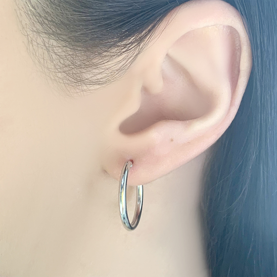 Silver earrings without stones