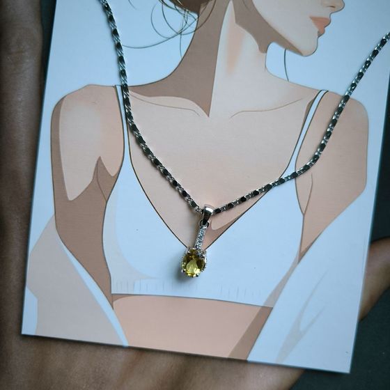 Silver Pendant with Citrine (nano)