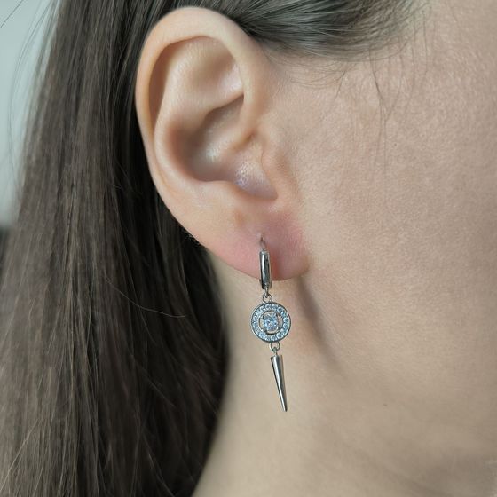 Silver Earrings with Fianites