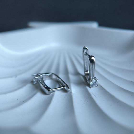 Silver Earrings with Fianites