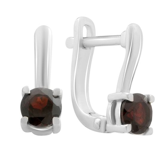 Silver Earrings with Garnet (1.245 ct)