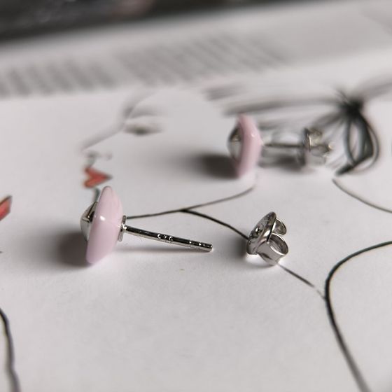 Silver earrings with ceramics