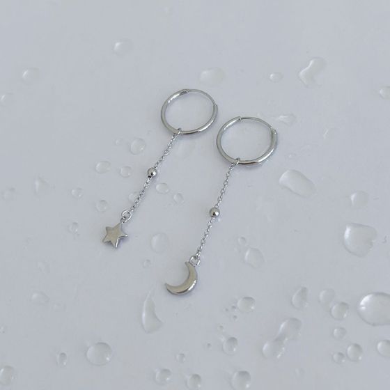 Silver earrings without stones