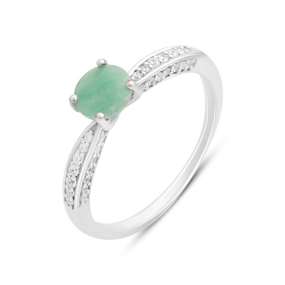 Серебряное кольцо с изумрудом 1.156ct