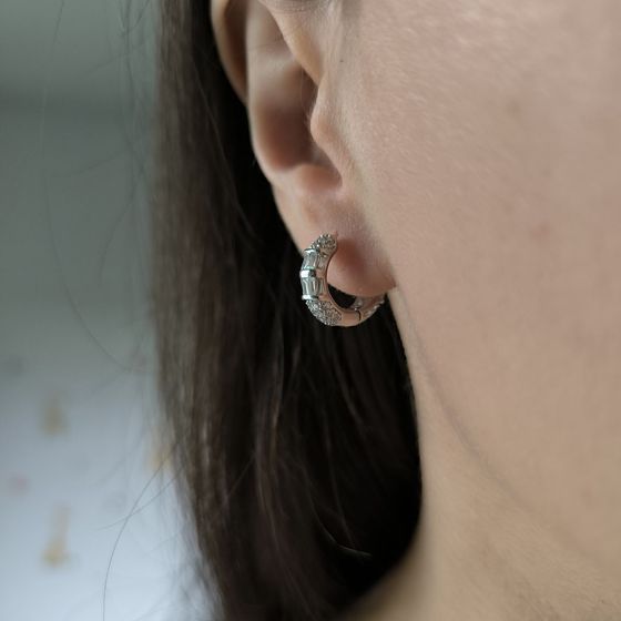 Silver Earrings with Fianites
