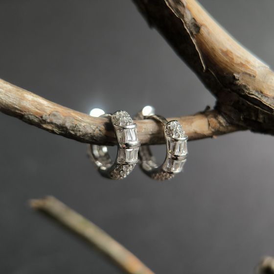 Silver Earrings with Fianites