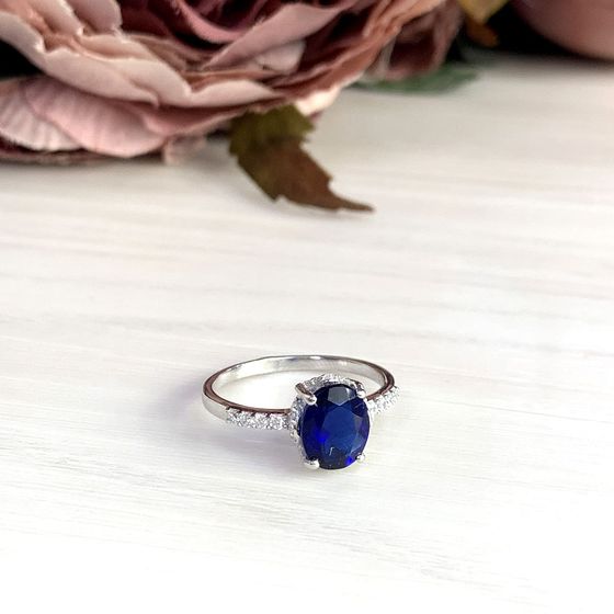 Срібна каблучка із сапфіром nano 1.808ct