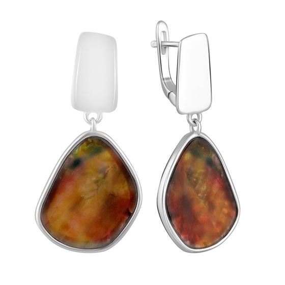 Silver earrings with ammolite 6.025ct
