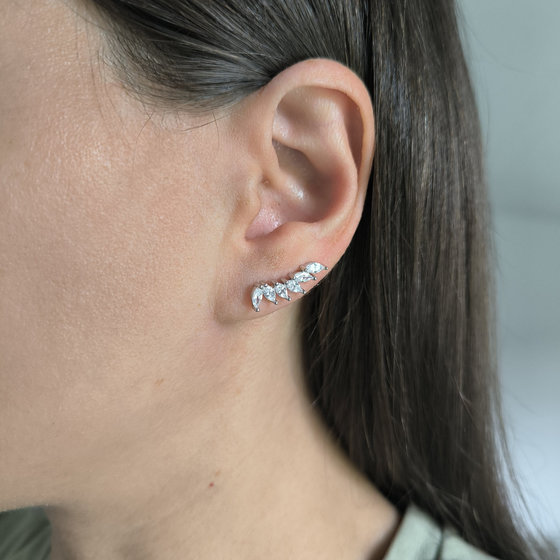 Silver earrings with cubic zirconia