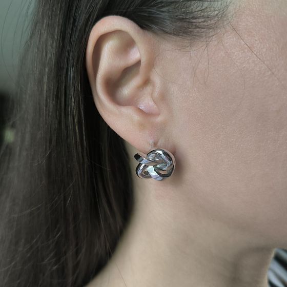 Silver earrings without stones