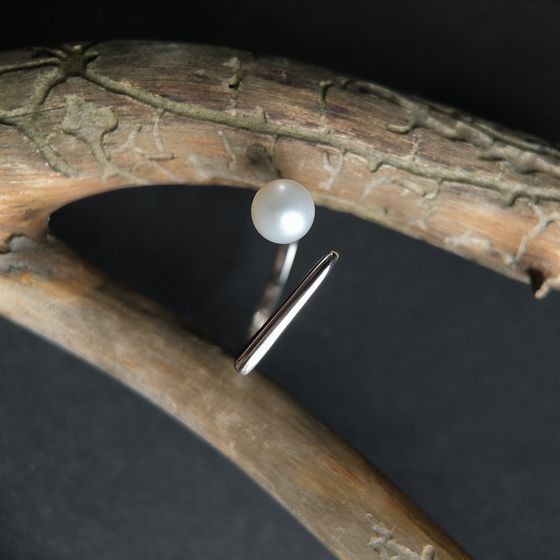 Silver Ring with Pearls