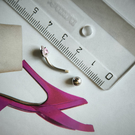Silver piercing with cubic zirconia