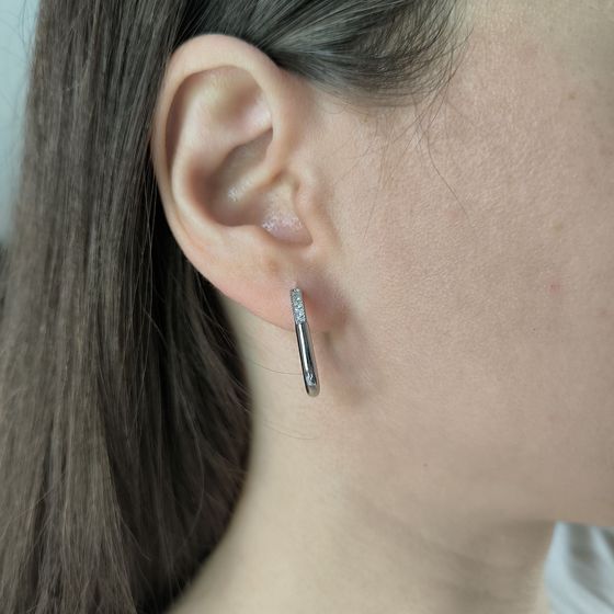 Silver Earrings with Fianites